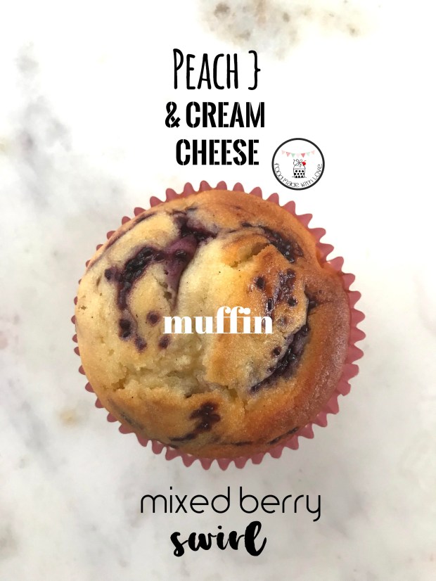 peach cream cheese mixed berry swirl muffins 1
